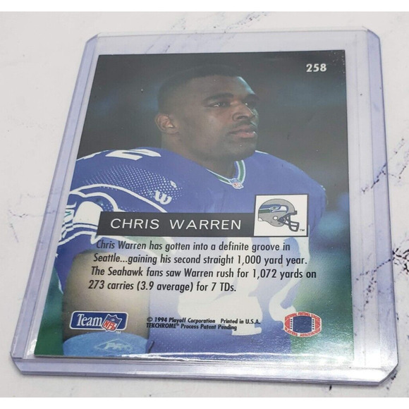 1994 Playoff Ground Attack Chris Warren Seattle Seahawks #258 - Picture 4 of 4